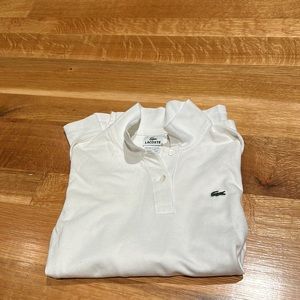 Lacoste Womens white long-sleeve shirt